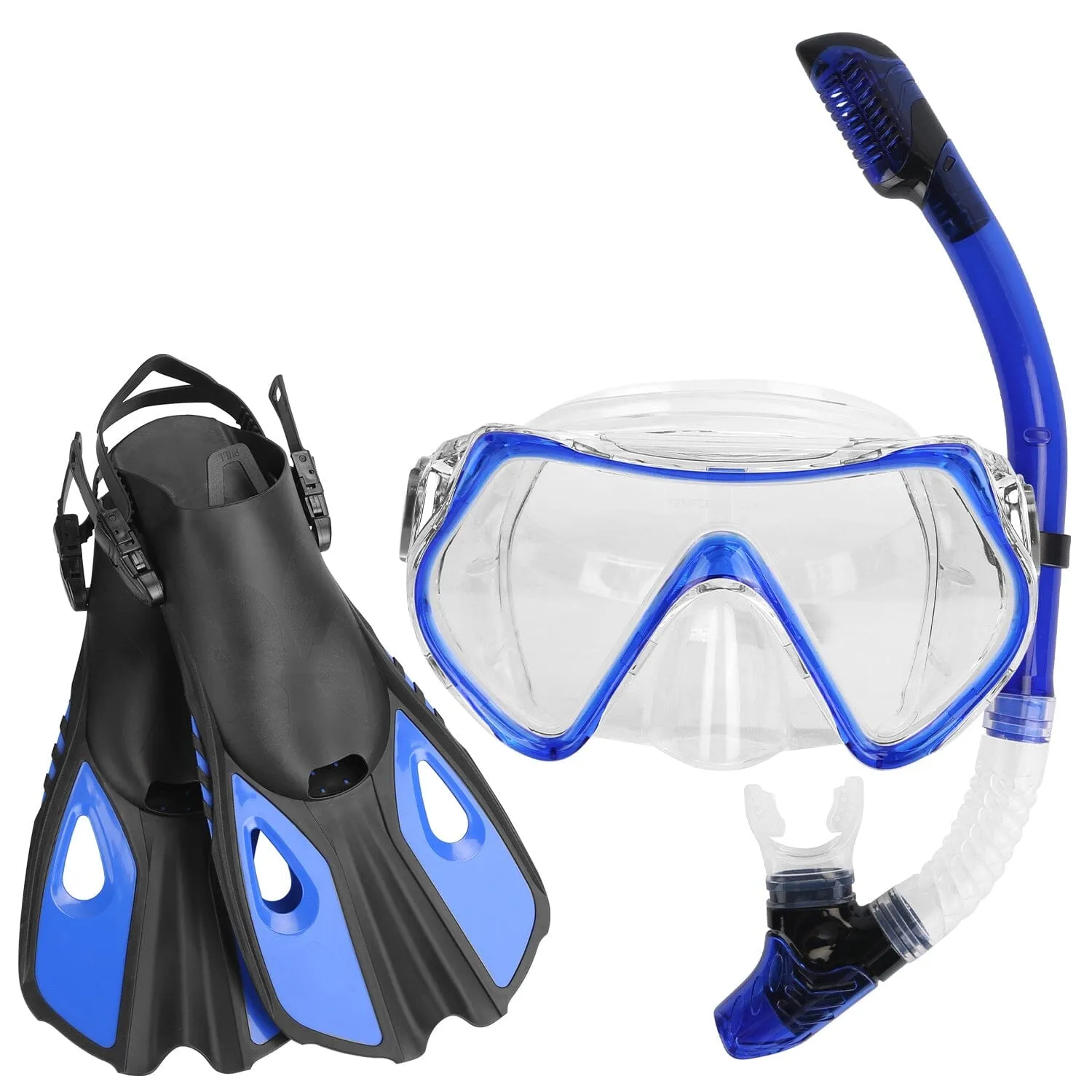 Snorkling Gear Mask Fin Set with Adjustable Swim Fins
