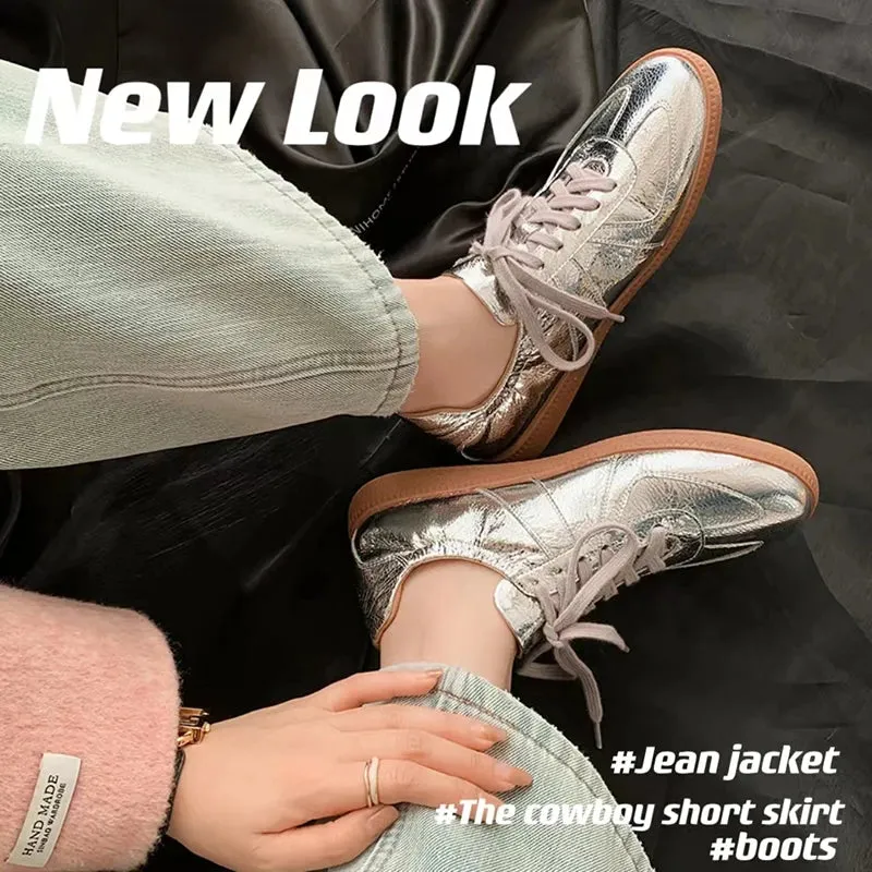 TAVIMART  -  Women Sneakers Spring Autumn Patchwork Casual Shoes Fashion Women's Lace-Up Mulit Color Shoes Flat Heeled Girls Fashion Sneakers