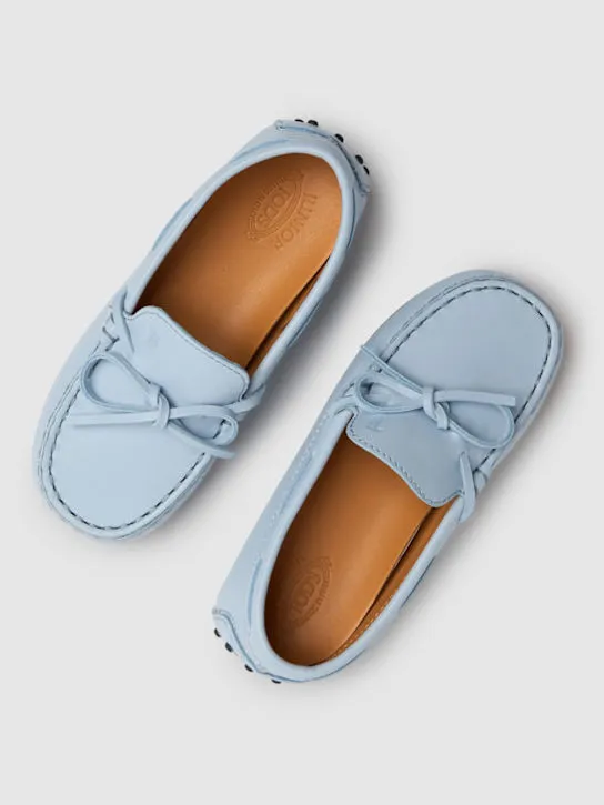 TOD&#x27;S JUNIOR   Gommino leather loafers w/laces 