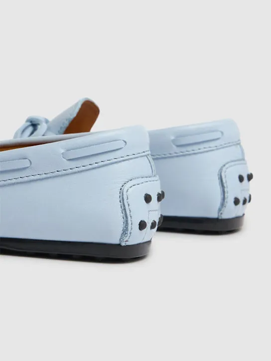 TOD&#x27;S JUNIOR   Gommino leather loafers w/laces 