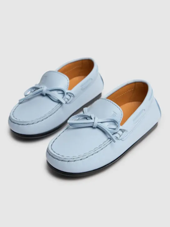 TOD&#x27;S JUNIOR   Gommino leather loafers w/laces 