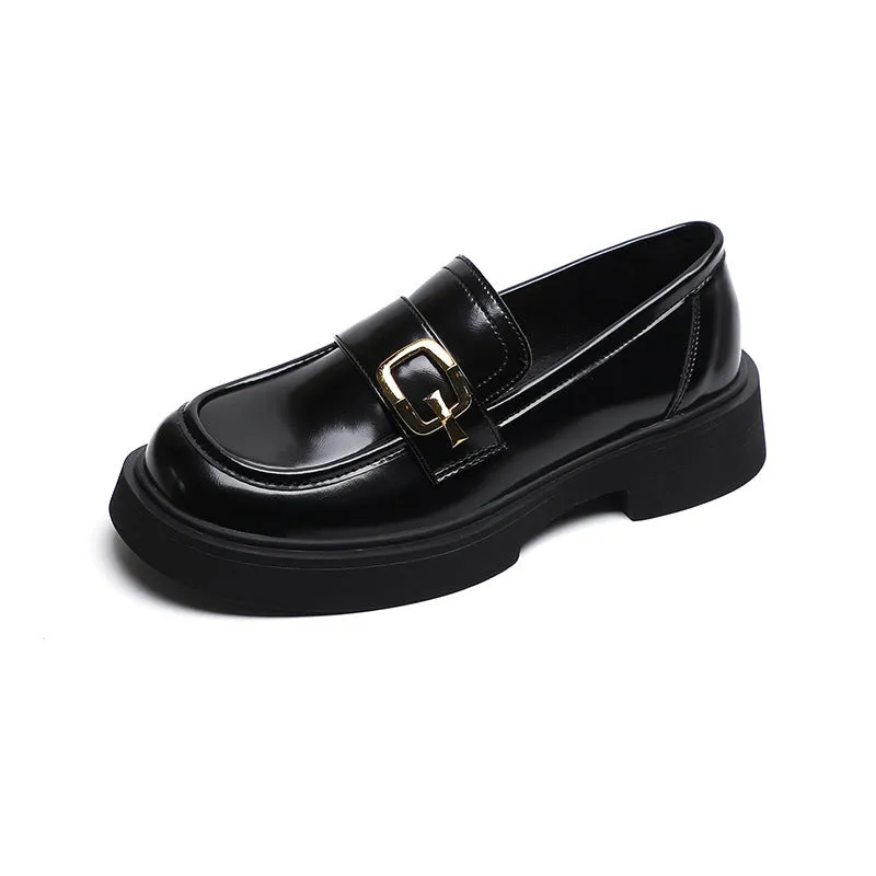 Women Retro Lug Sole Comfort Loafers