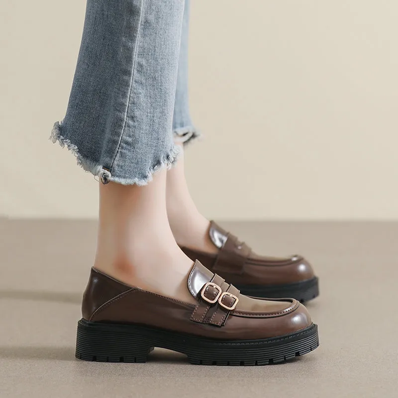 Women Retro Soft Minimalist Thick Soled Casual Loafers