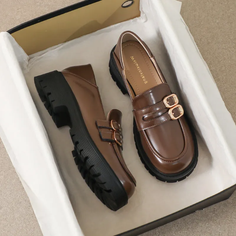 Women Retro Soft Minimalist Thick Soled Casual Loafers