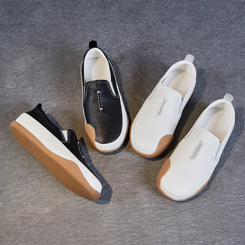 Women Soft Leather Minimalism Casual Loafers