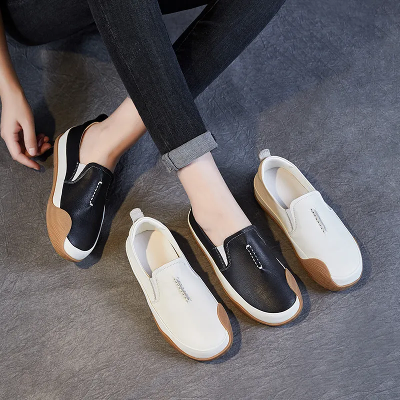 Women Soft Leather Minimalism Casual Loafers