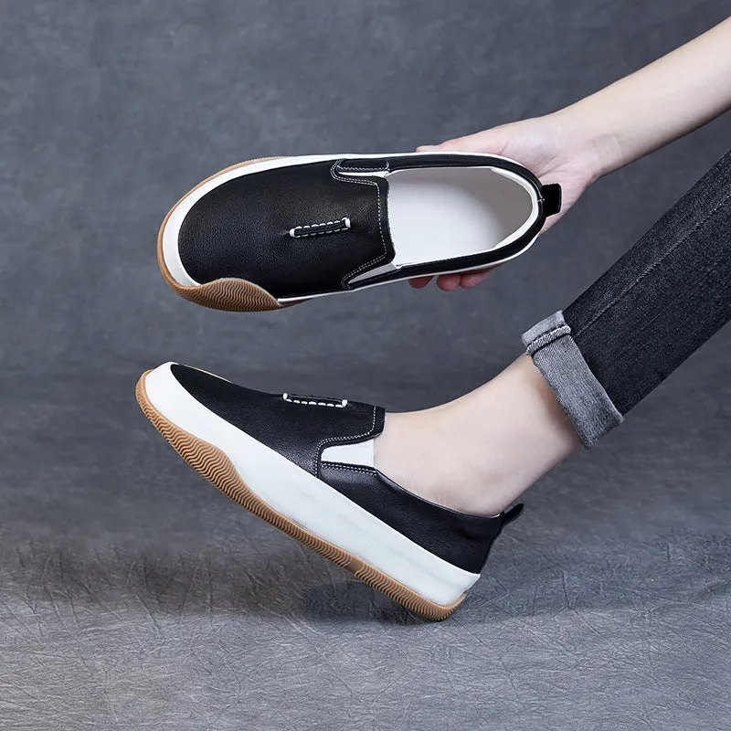 Women Soft Leather Minimalism Casual Loafers