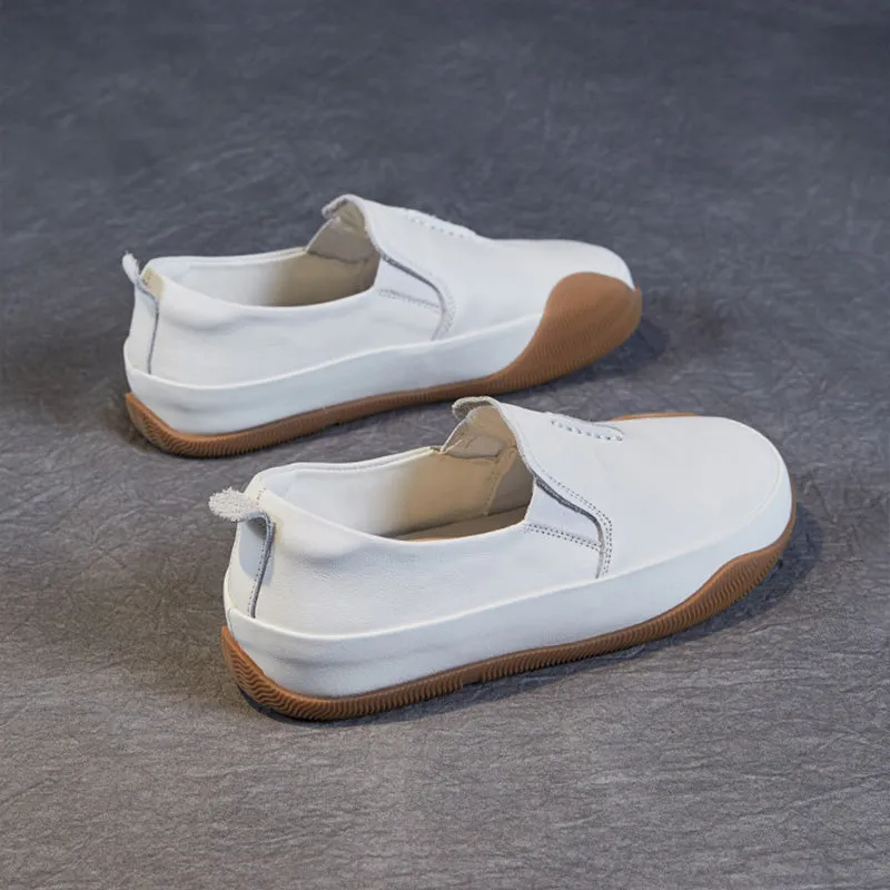 Women Soft Leather Minimalism Casual Loafers