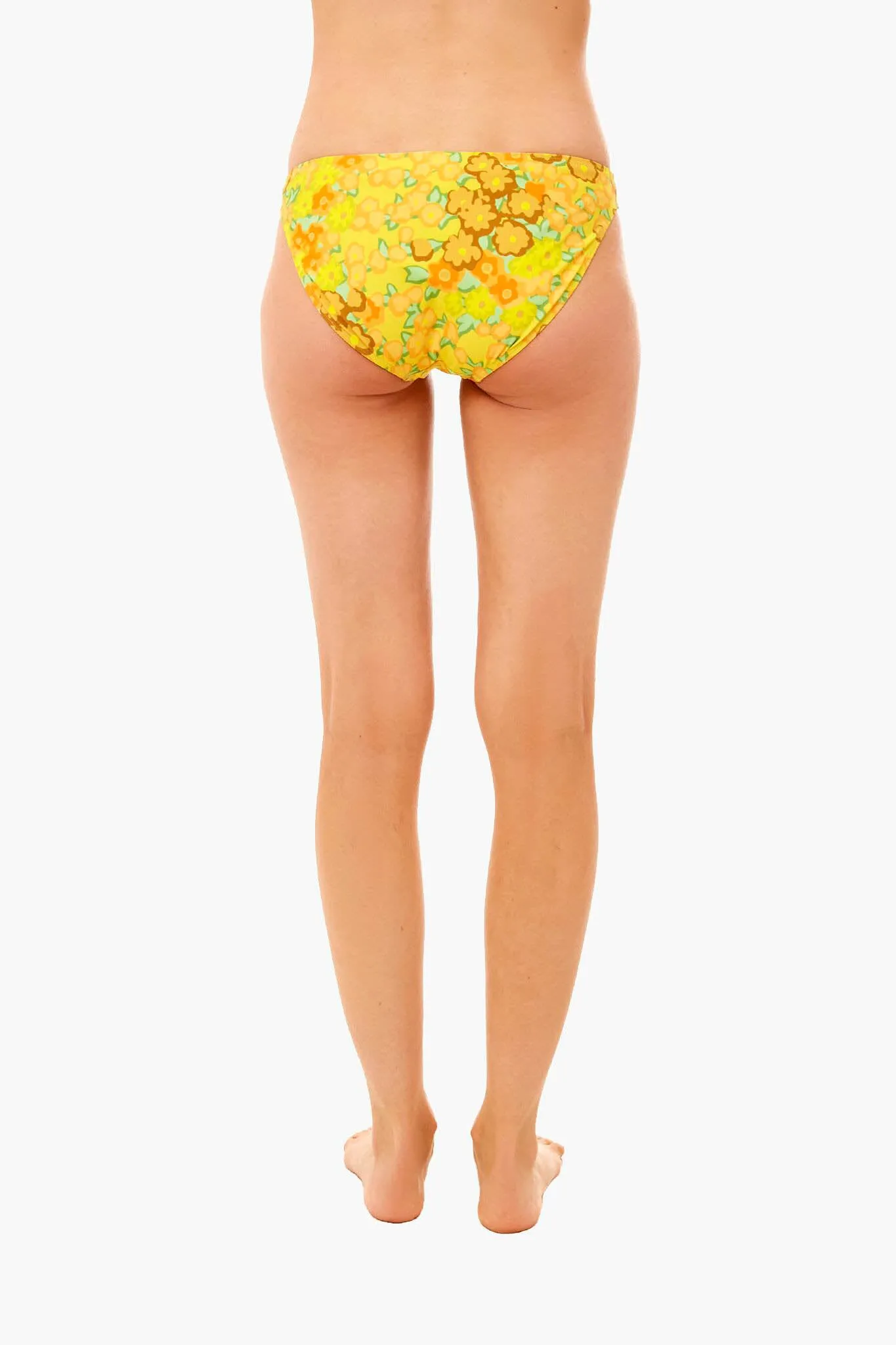 Yellow Blossom Printed Bikini Bottom