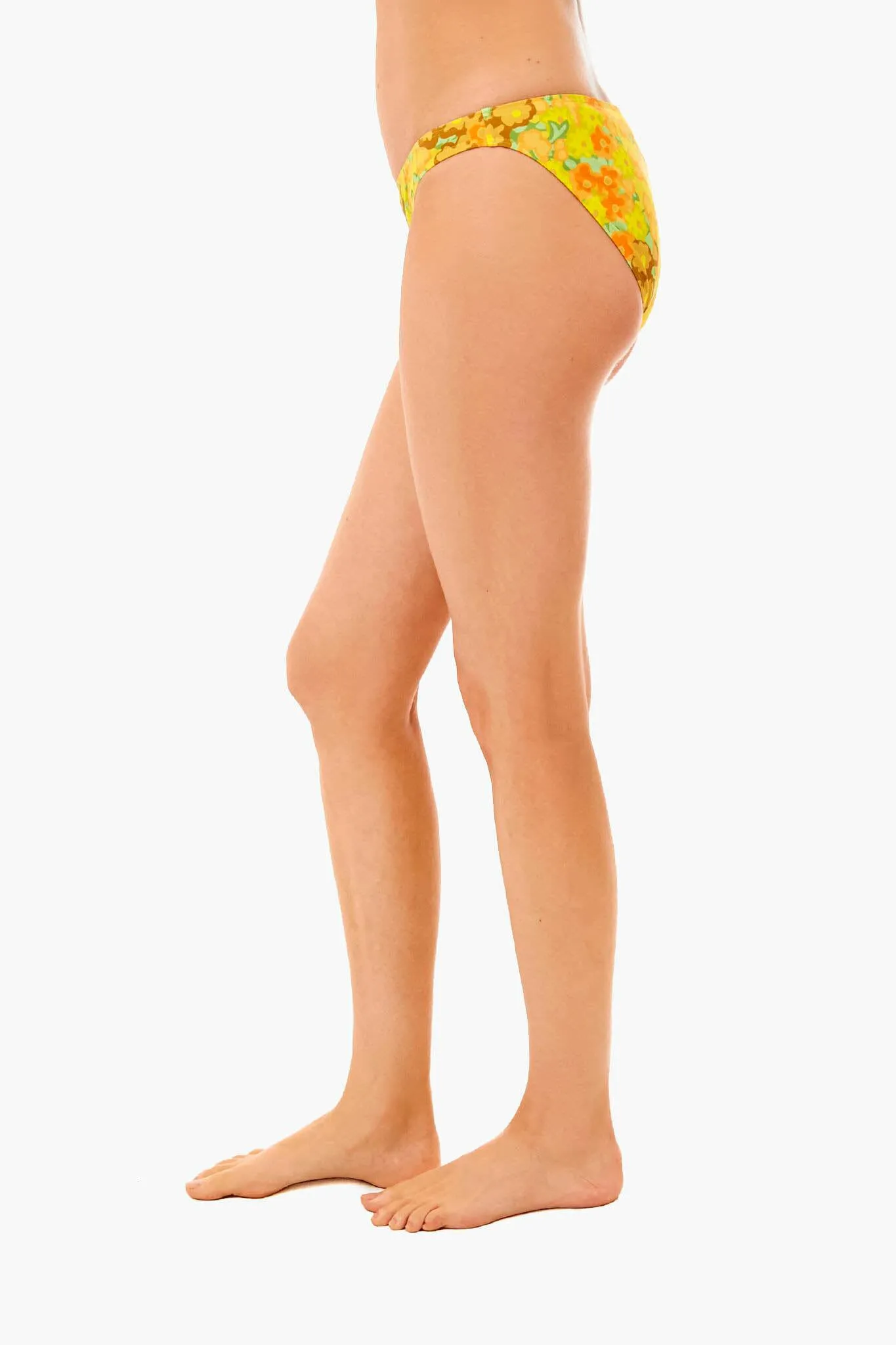 Yellow Blossom Printed Bikini Bottom